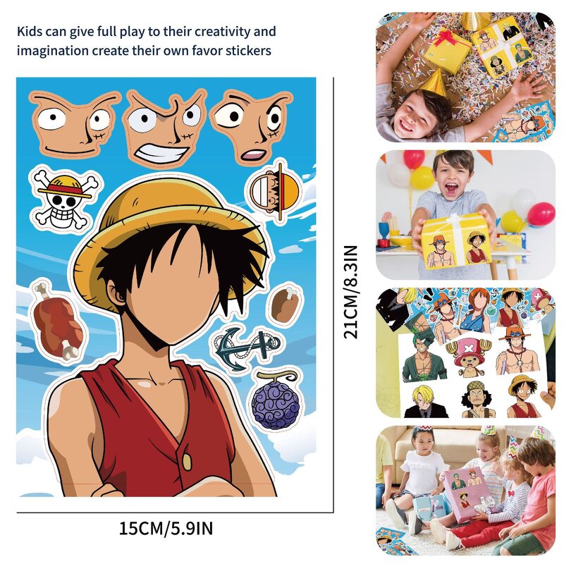 Anime Stickers Manufacturer - OEM/ODM Q Version Luffy Zoro Face Change