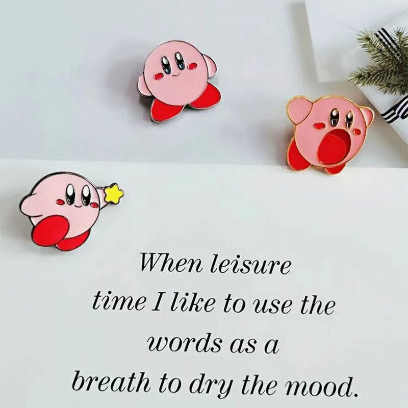 Anime Brooch Manufacturer - OEM/ODM Fashion Game Pink Kirby Brooch