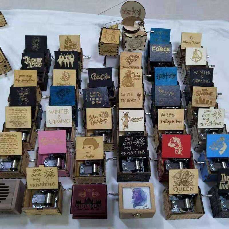 Wooden Music Box Manufacturer - Wholesale Melody Hand Crank Laser