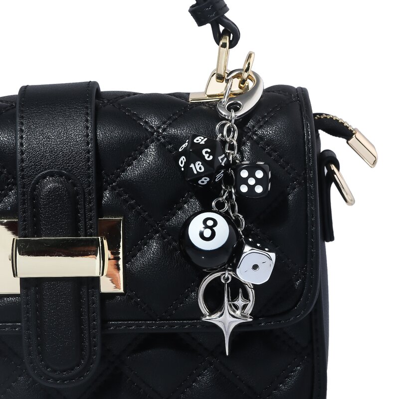 Keychain Manufacturer - OEM/ODM New Star Black 8 Pink Lucky Dice