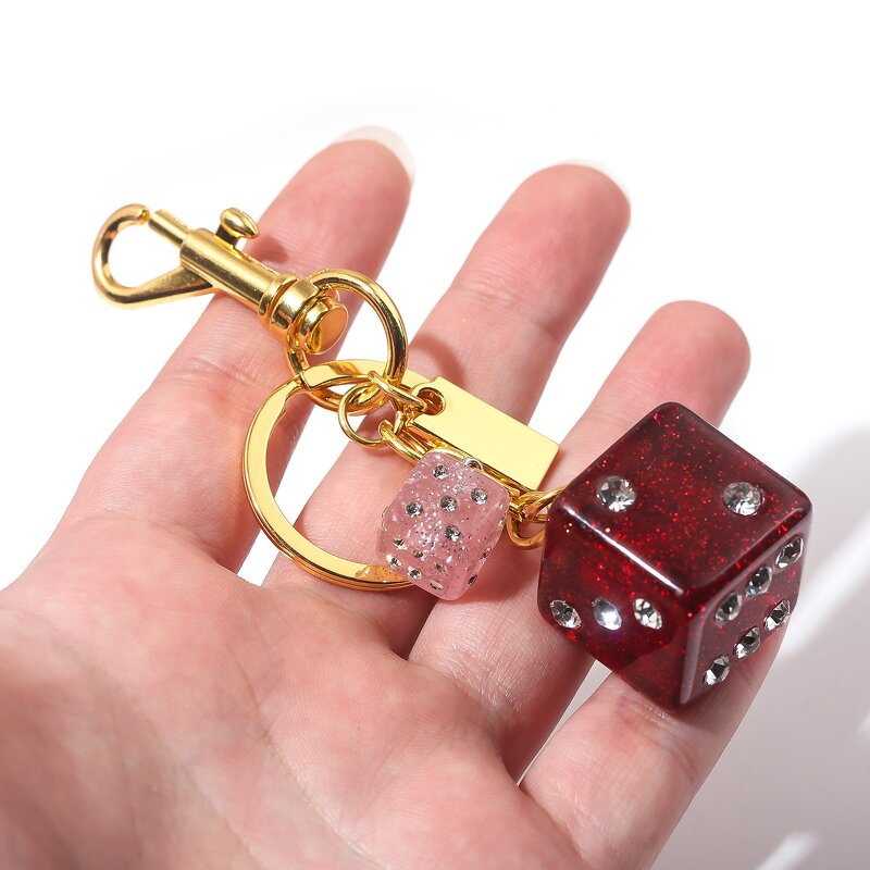 Keychain Manufacturer - OEM/ODM New Star Black 8 Pink Lucky Dice