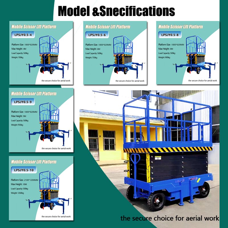 Hydraulic Mobile Scissor Lift Factory - 500kg to 2000kg Heavy Load Aerial