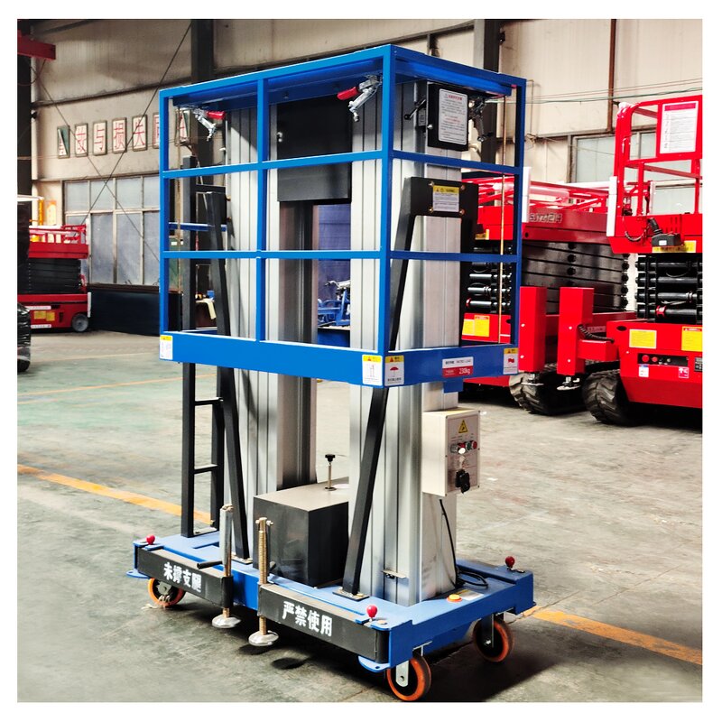 Dual Mast Aluminum Lifter Supplier - 10m-14m Electric Scaffolding Mini Hydraulic
