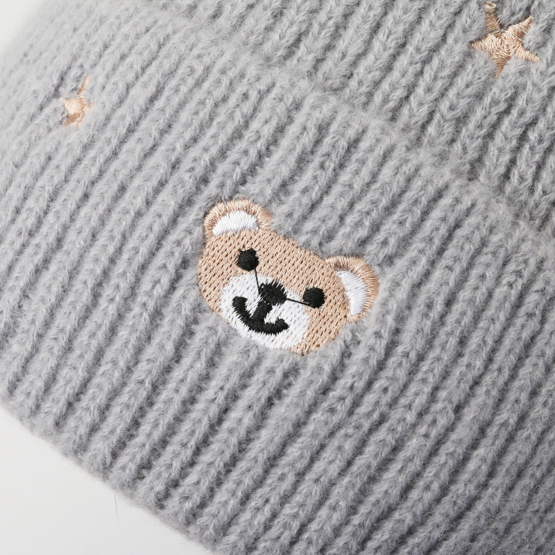 Knitted Hat Manufacturer - OEM Custom Bear Embroidered for Children Candy