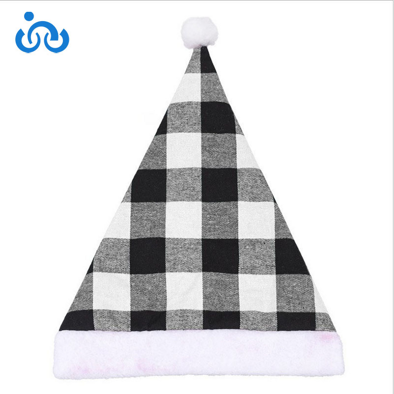 Santa Hat Manufacturer - OEM/ODM New Christmas Red and Black Checkered