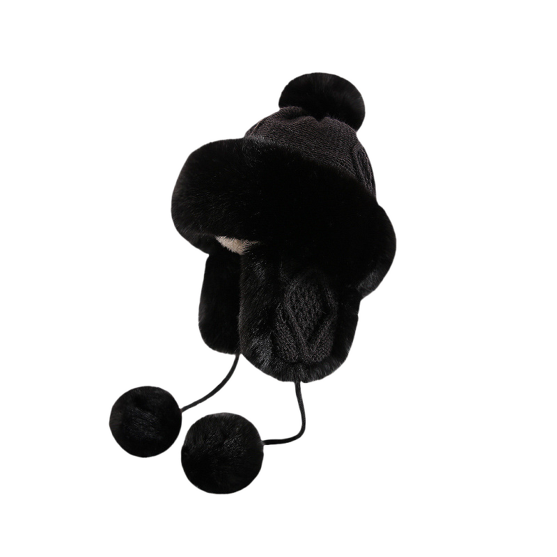 Fur Hat Manufacturer - OEM/ODM New Cute Fur Ball Warm Knitted Hat