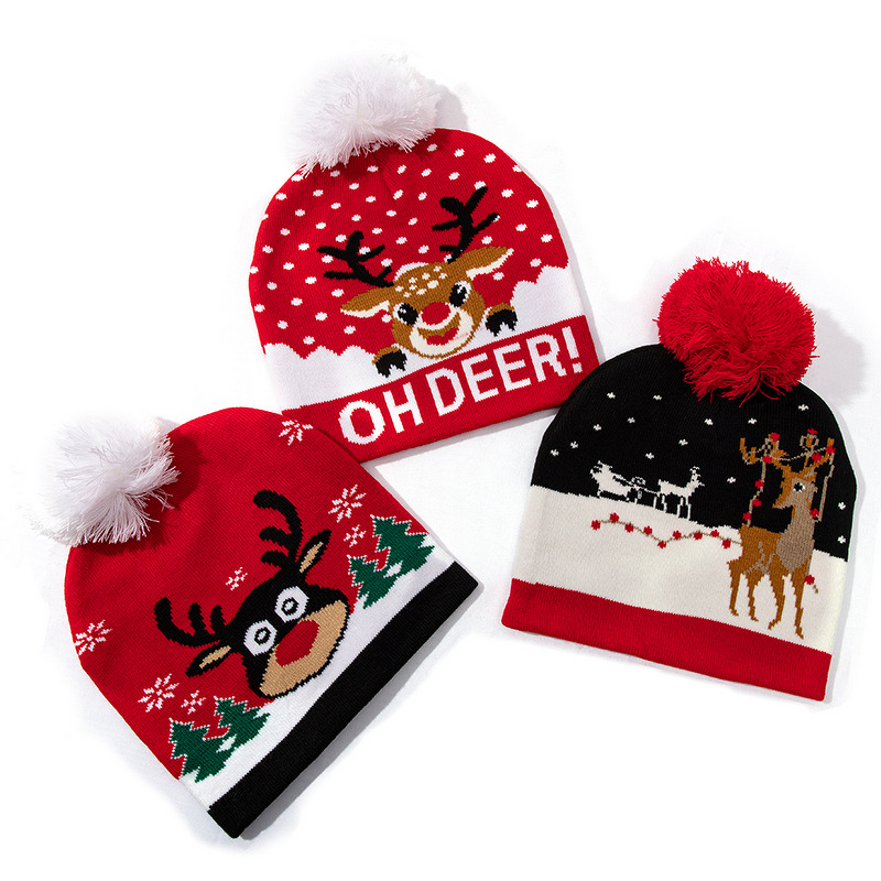 Knitted Hat Manufacturer - OEM/ODM Red Festive Christmas Tree Santa Claus