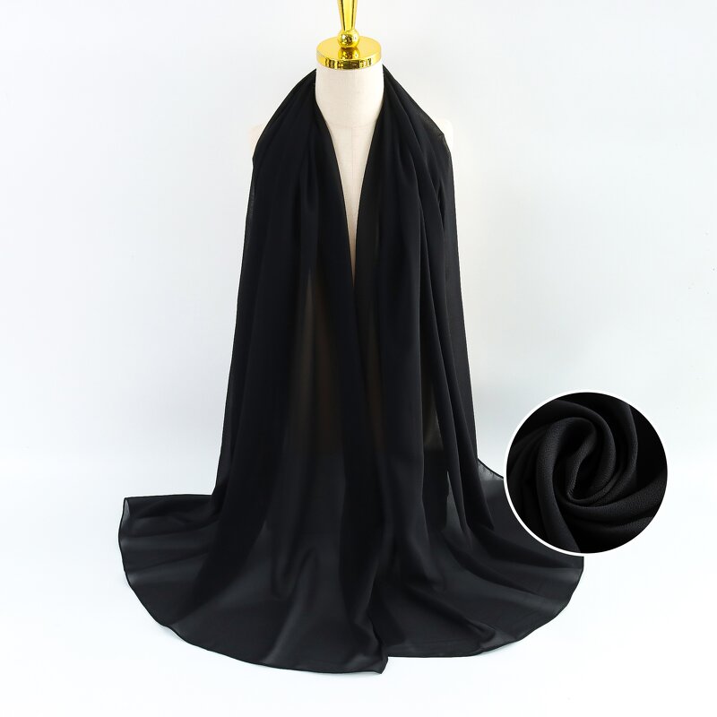 Hijab Scarf Manufacturer - Wholesale Ethnic Plain Chiffon Touch Keffiyeh