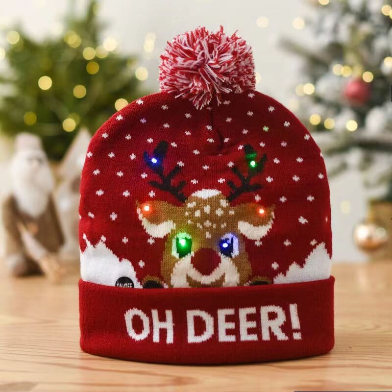 Christmas Hats Manufacturer - OEM/ODM With LEDs Lights Knit Tree Santa