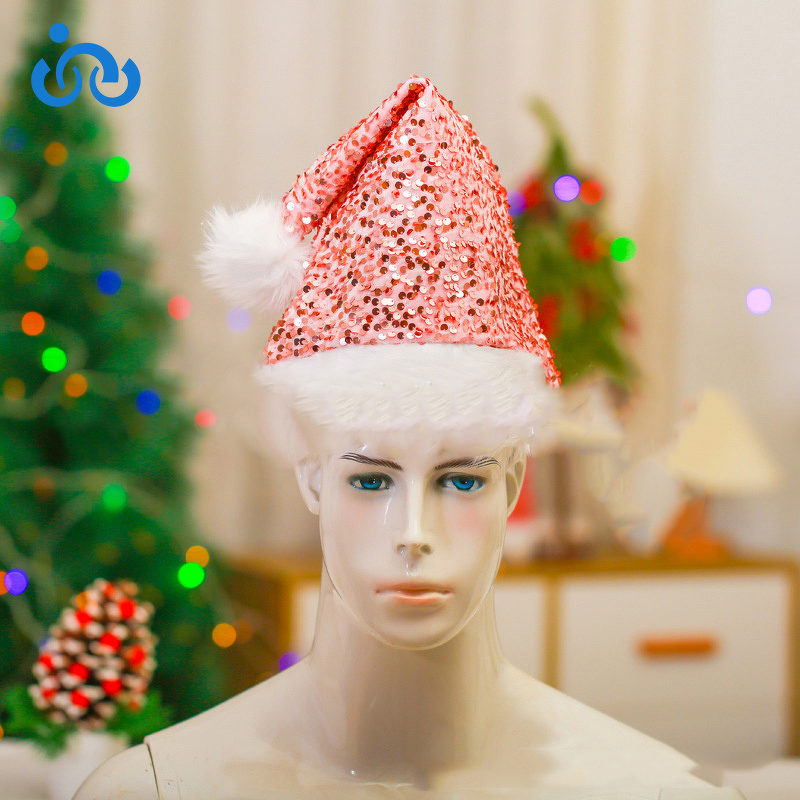 Santa Hats Manufacturer - OEM/ODM New Thick Christmas Decorations with Glitter