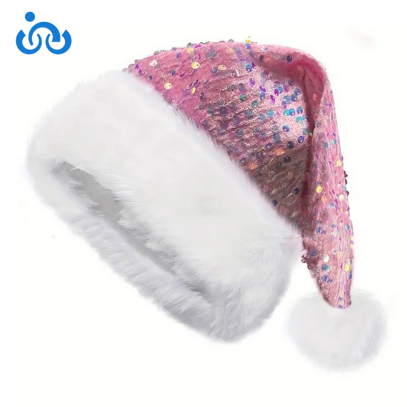 Santa Hats Manufacturer - OEM/ODM New Thick Christmas Decorations with Glitter