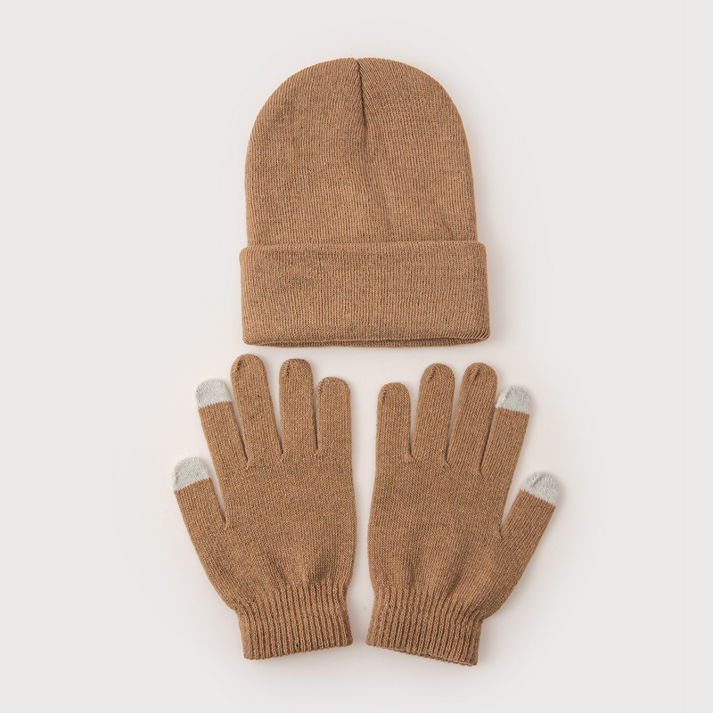 Knitted Hat Set Manufacturer - OEM/ODM Autumn Winter Solid Color Acrylic