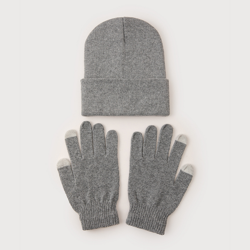 Knitted Hat Set Manufacturer - OEM/ODM Autumn Winter Solid Color Acrylic