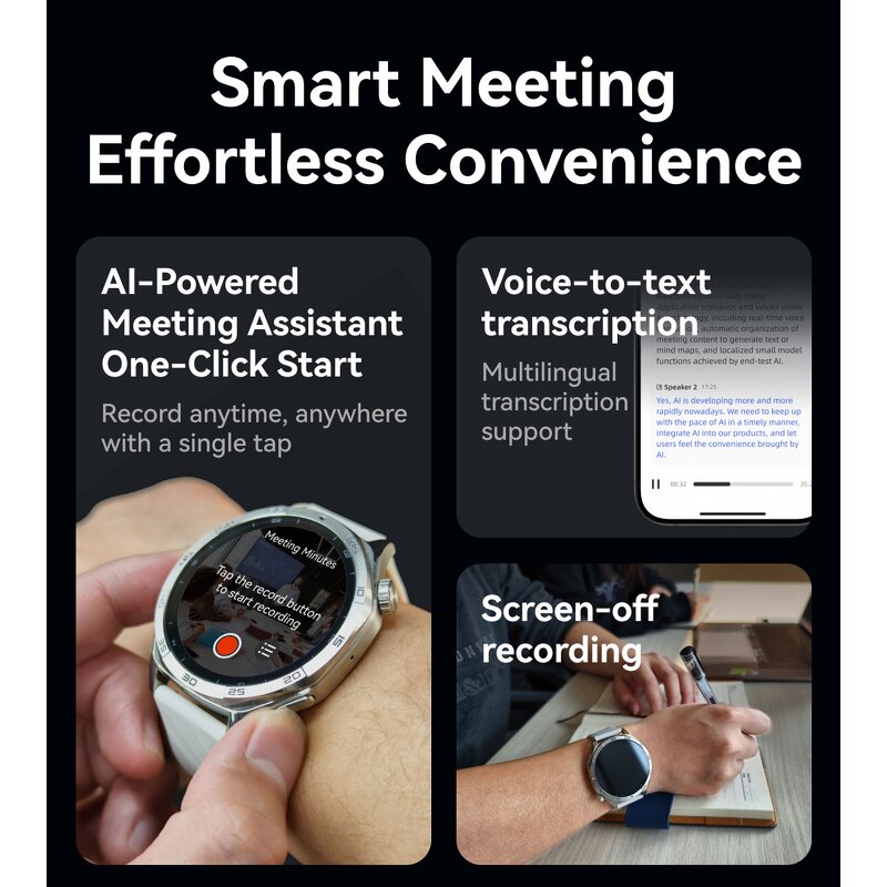 Wrist AI Smart Watch Supplier - LQ26 Meeting Minutes ChatGPT Translation 1.53"