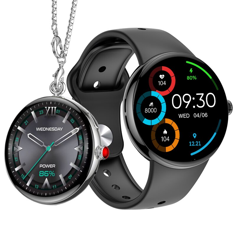 Fashion Wearable Smart Watches Manufacturer - 2 in 1 MINI 1.32" AMOLED IP68