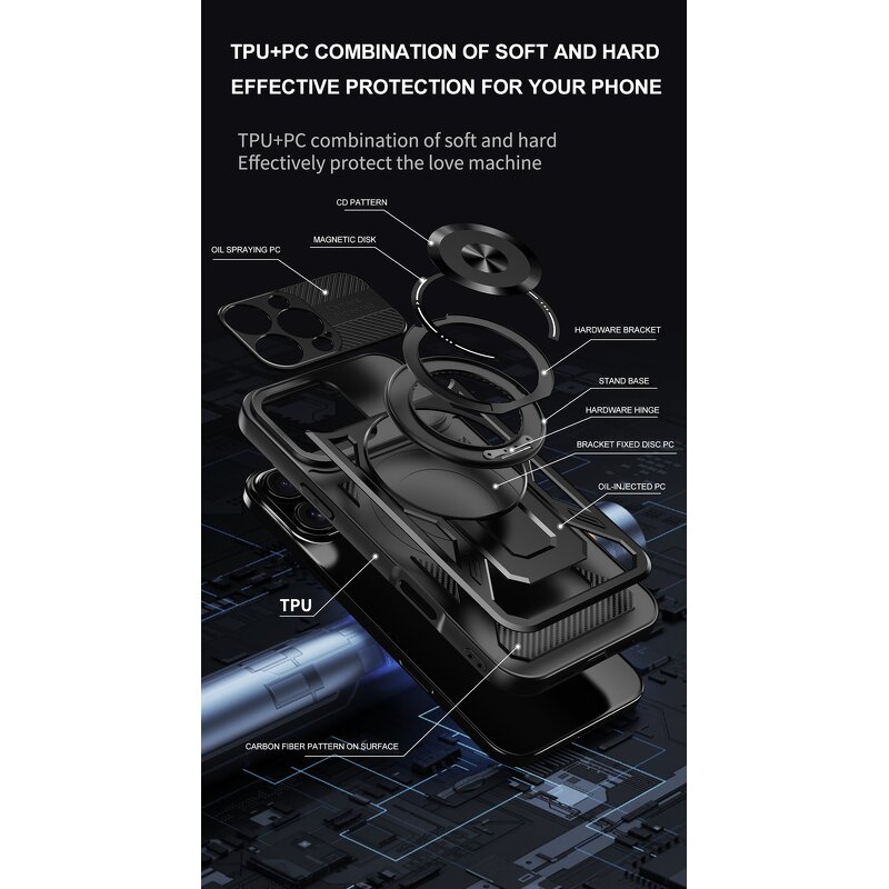 Phone Case Manufacturer - OEM/ODM 360° Rotation Bracket Anti-drop Armor