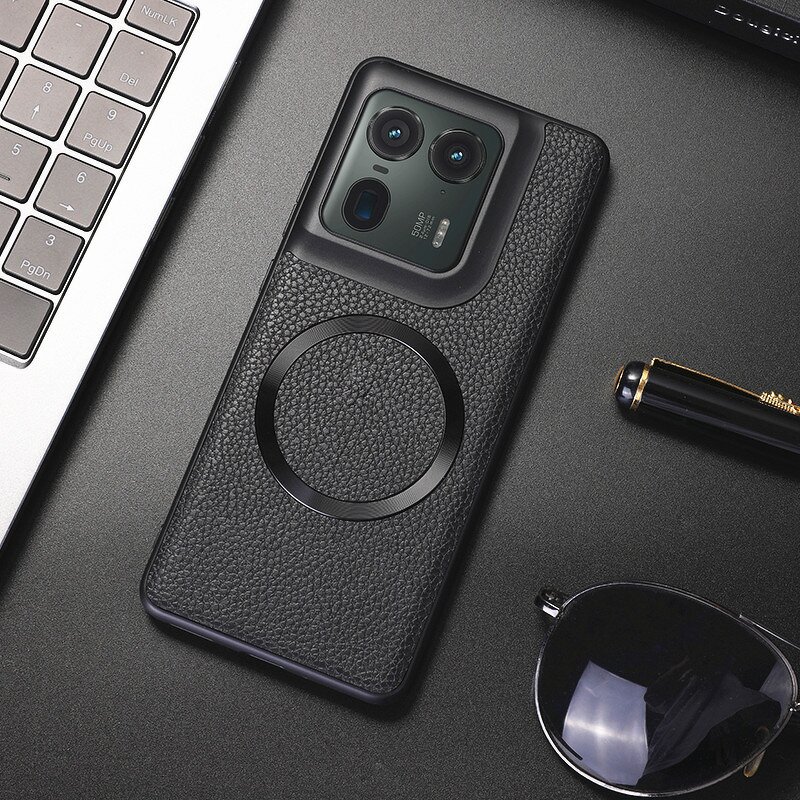 Phone Case Manufacturer - OEM/ODM Litchi Leather Skin TPU Frame for Moto