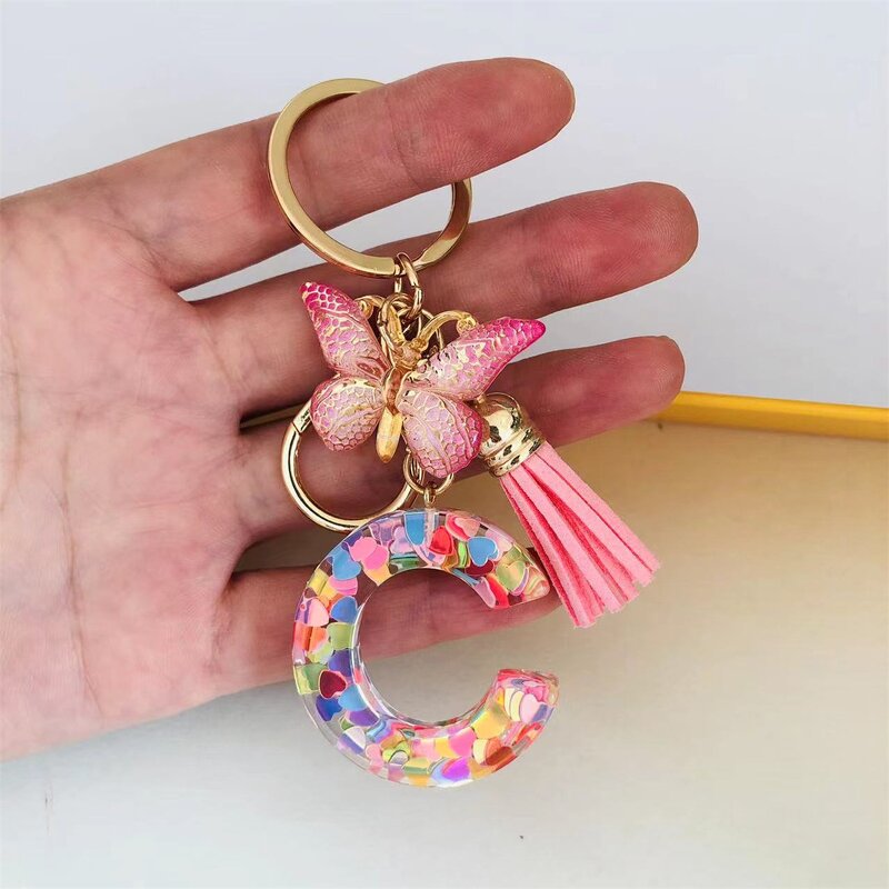 Keychain Manufacturer - OEM/ODM New Creative Resin Letter Fashion Glitter
