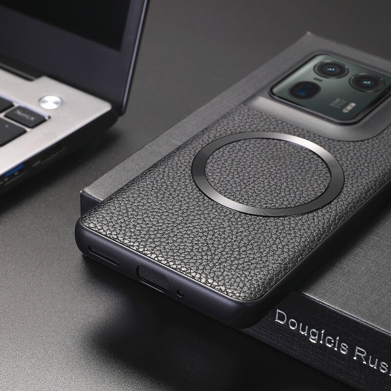 Phone Case Manufacturer - OEM/ODM Litchi Leather Skin TPU Frame With Metal