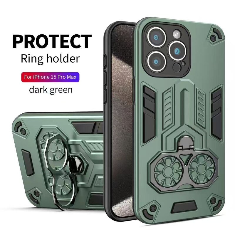 Phone Case Manufacturer - OEM/ODM New 2-in-1 Double Ring Bracket Full Pack