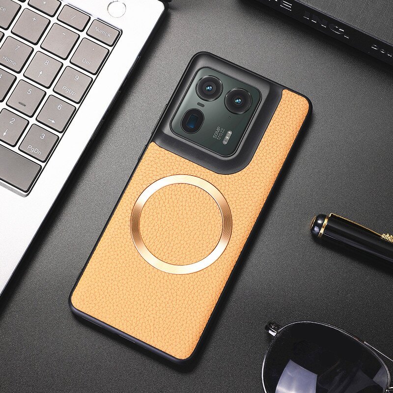 Phone Case Manufacturer - OEM/ODM Litchi Leather Skin TPU Frame With Metal