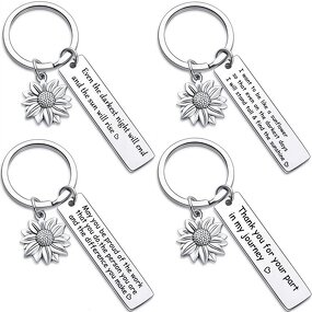 Keychain Manufacturer - OEM Customize Letters Sunflower Stainless Steel