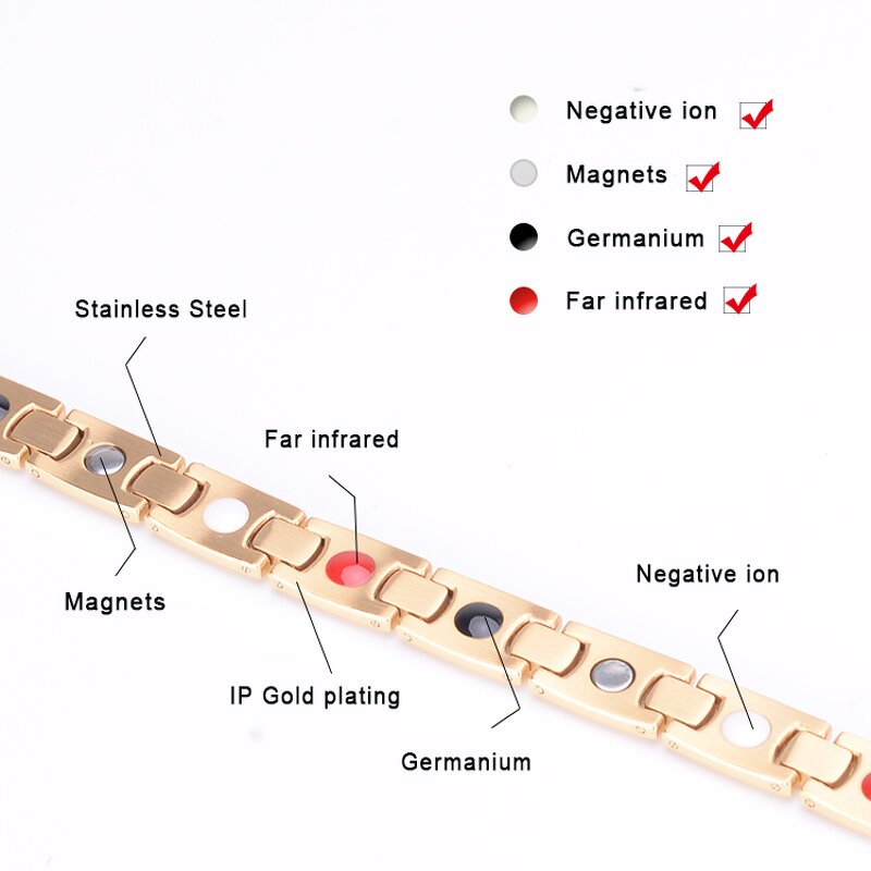 Japanese Energy Bracelet Factory - Stainless Steel Health Bracelets Women Jewelry