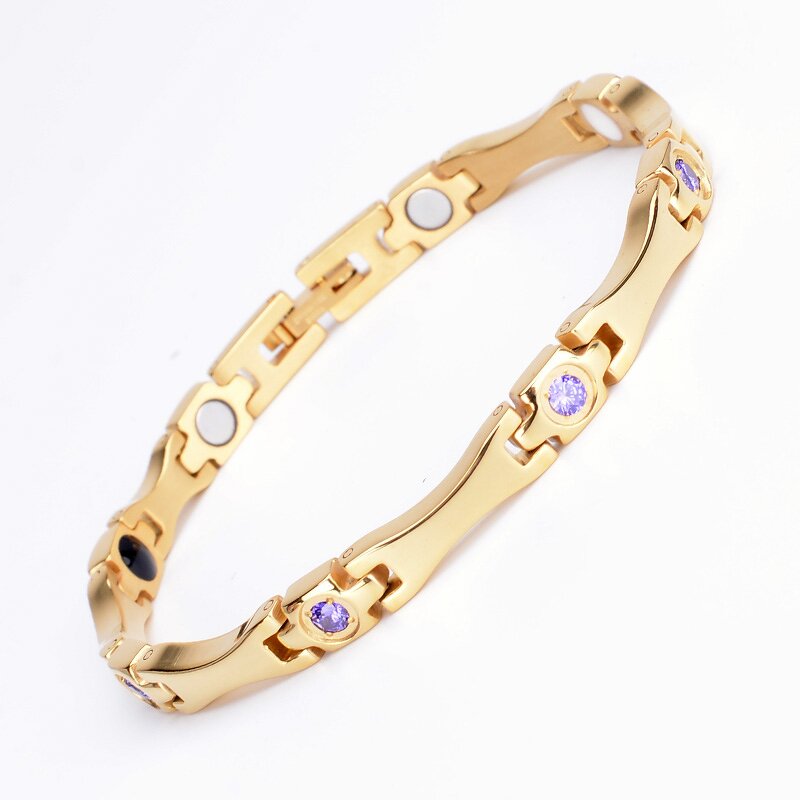 Luxury Magnetic Energy Bracelet Factory - 18k Gold Plated Germanium Power Health