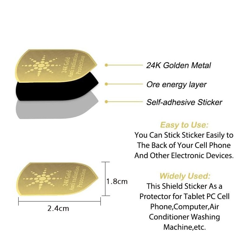24K Gold Scalar Energy Chip Manufacturer - New Technology Against EMF 5G Sticker