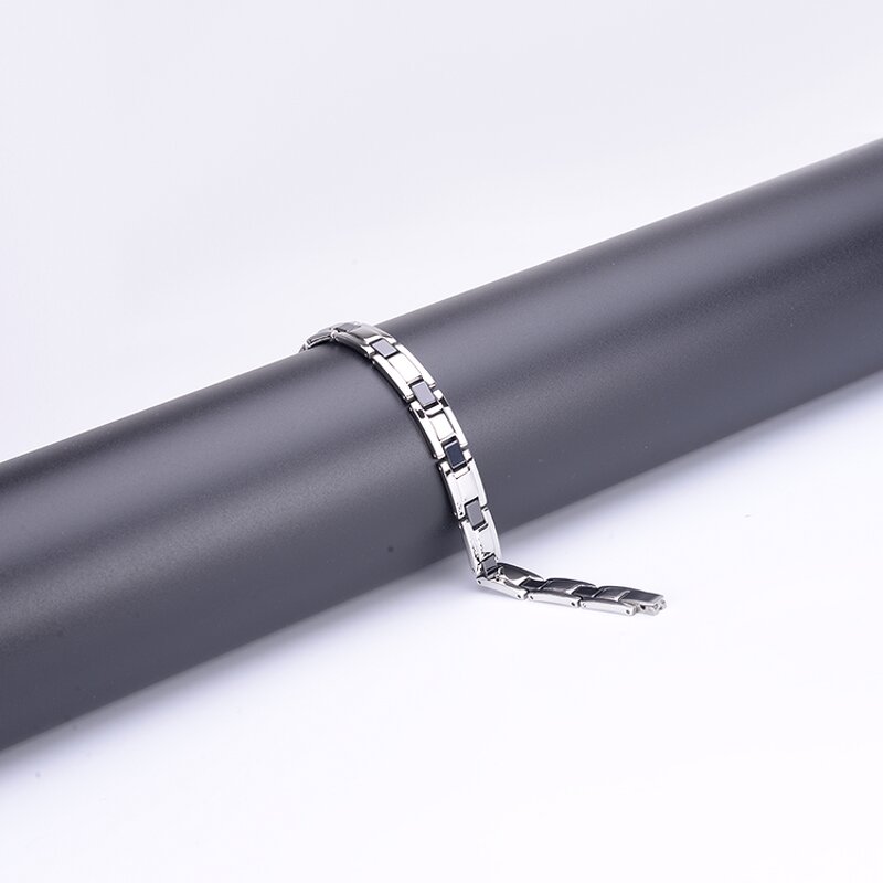 Magnetic Men Bracelet Manufacturer - Fashion Heartbeat Design Leather Punk Rock