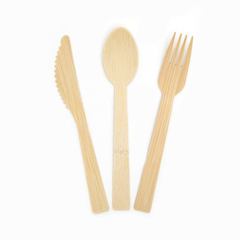 Bamboo Cutlery Set Supplier - 100% Biodegradable Eco Friendly Camping Fork Spoon Knife