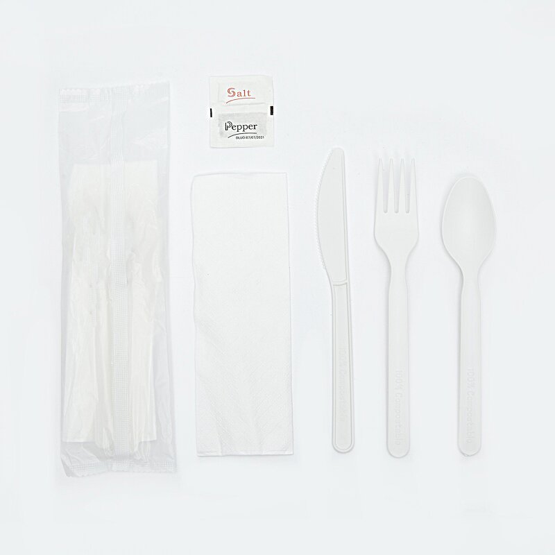 CPLA Cutlery Kits Factory - Disposable Airline Meal Spoon Fork Napkin Sets