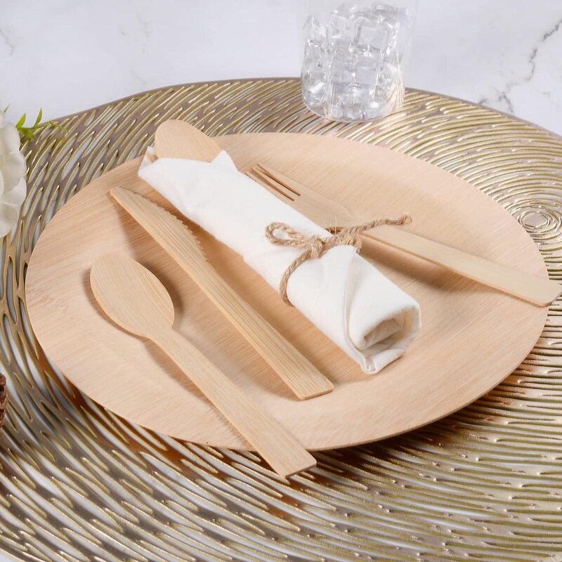 Bamboo Cutlery Manufacturer - Custom Logo Printed Eco-Friendly Disposable Fork Spoon