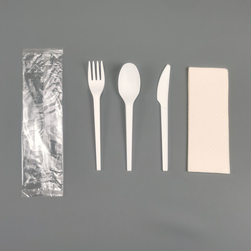 CPLA Flatware Manufacturer - Biodegradable White Fork Spoon Knife for Airline Party