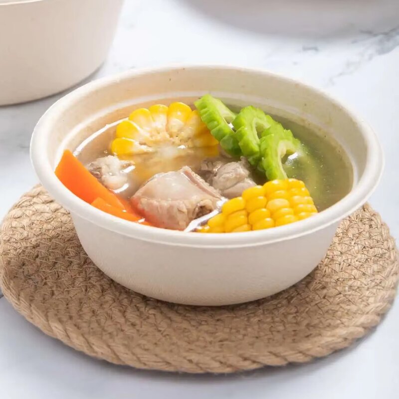 Bagasse Paper Bowl Factory - Compostable Eco Friendly Soup Bowl Meal Prep