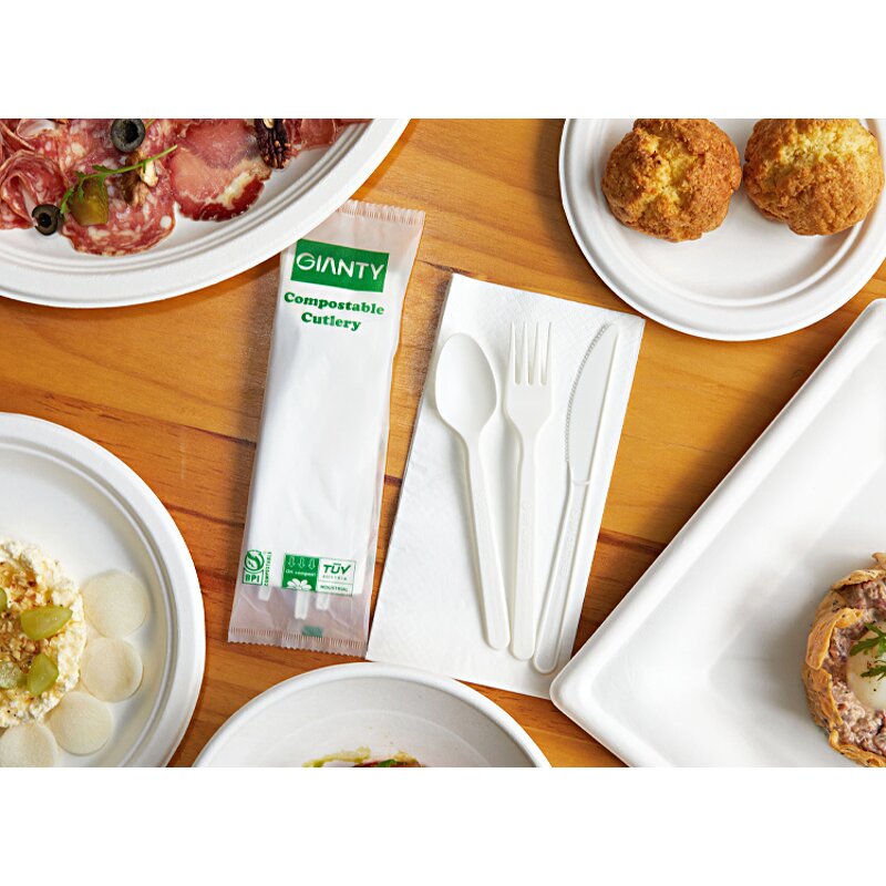 PLA Biodegradable Cutlery Factory - Bulk Airline Kit CPLA Spoons Knives Forks