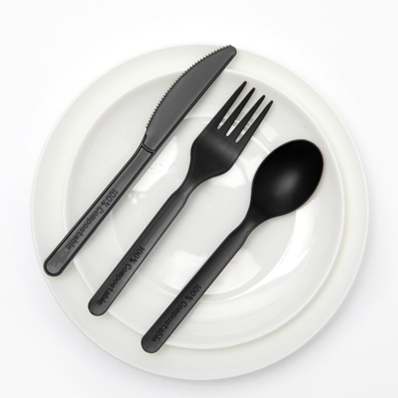 CPLA Tableware Factory - 6" High Temperature Eco-Friendly Spoon Fork Knife Kit