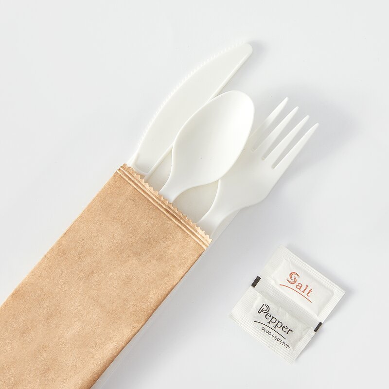 CPLA Disposable Airline Cutlery Supplier - Individual Packaging White Black