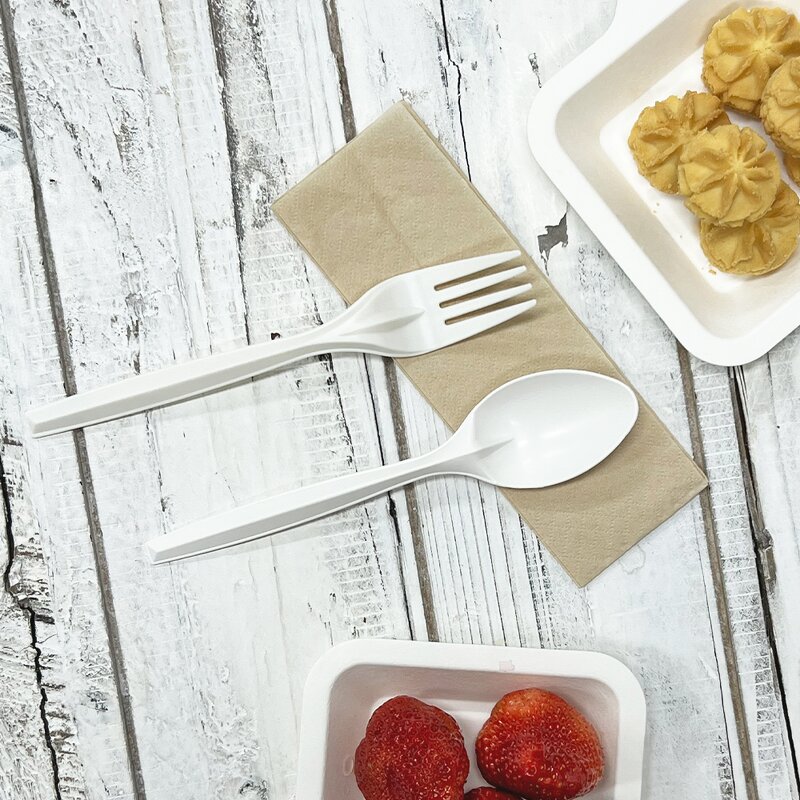 Cornstarch Disposable Cutlery Factory - 100% Biodegradable Compostable 17cm Spoon