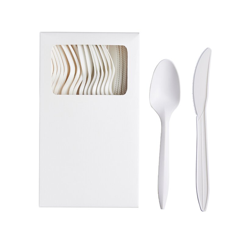 Cornstarch Cutlery Set Supplier - Bulk Box Spoon Fork Knife Biodegradable PSM