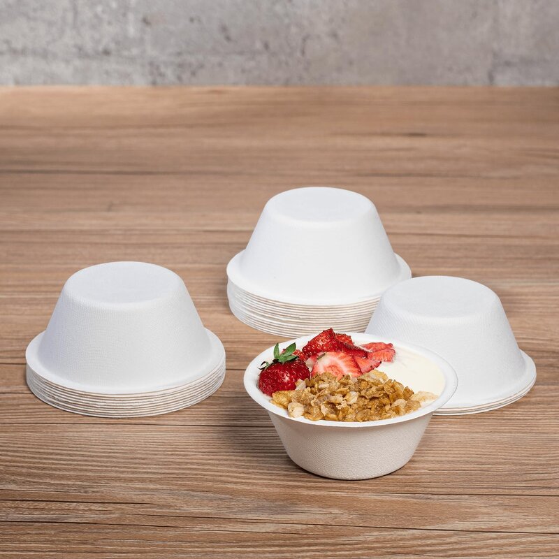 Bagasse Small Cup Factory - Customized Logo Biodegradable 4 Oz with Lid