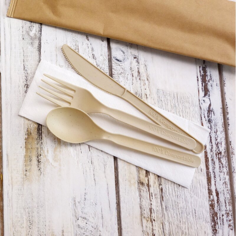 PLA Biodegradable Cutlery Supplier - Wholesale Customized Logo Paper Packing Airline