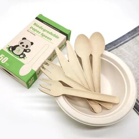 Paper Pulp Cutlery Manufacturer - Biodegradable Disposable Natural Fork Spoon Knife