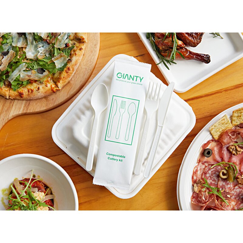 PLA Biodegradable Cutlery Factory - Bulk Airline Kit CPLA Spoons Knives Forks