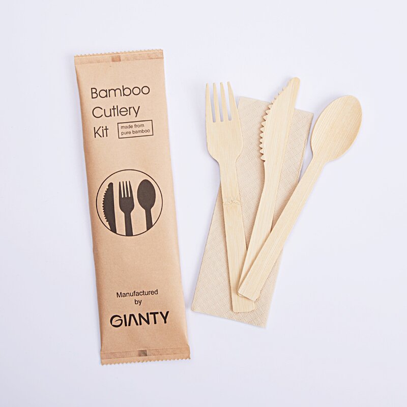 Bamboo Airline Cutlery Set Supplier - Restaurant Disposable Spoon Knife Fork