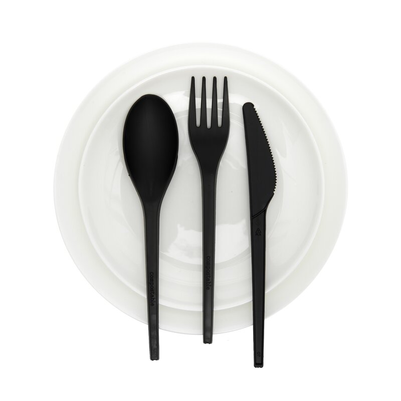 CPLA Cutlery Set Manufacturer - Airline Edible 6.5" with Napkin Pepper Salt Sugar