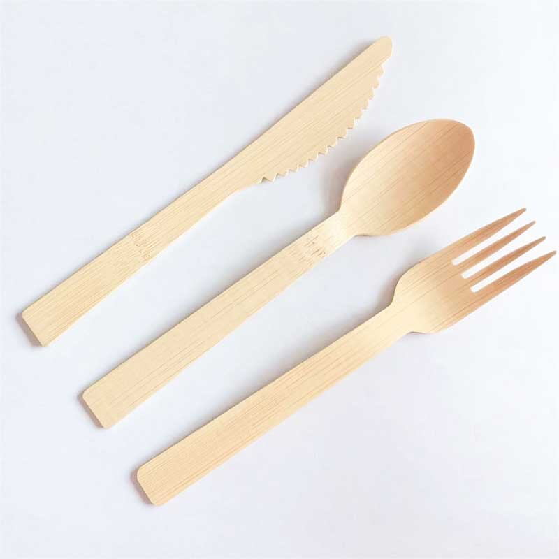 Bamboo Cutlery Manufacturer - Custom Logo Printed Eco-Friendly Disposable Fork Spoon