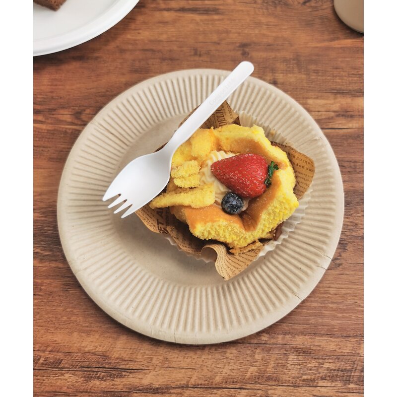 CPLA Degradable Spork Factory - 6IN Individual Wrapped with Custom Packaging Free Samples