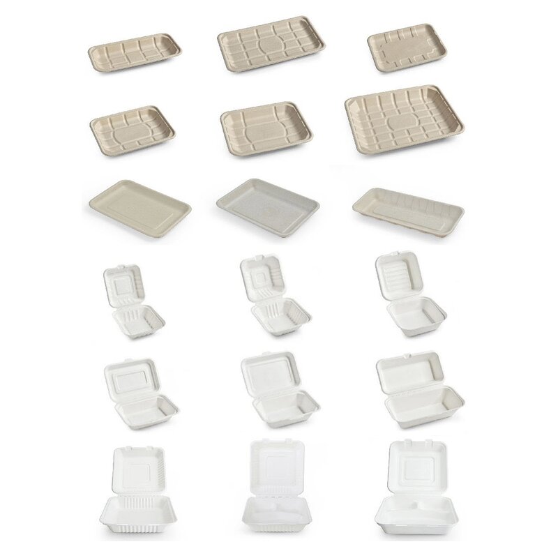 Bagasse Hamburger Box Supplier - Biodegradable Food Container Take Away Lunch Packing