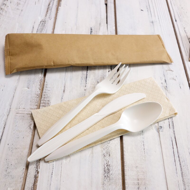 Cornstarch Cutlery Set Supplier - Bulk Box Spoon Fork Knife Biodegradable PSM